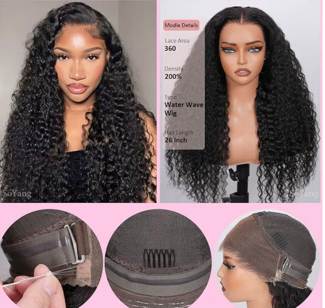 Hidden Strap 360 Drawstring Wig Human Hair Pre Plucked