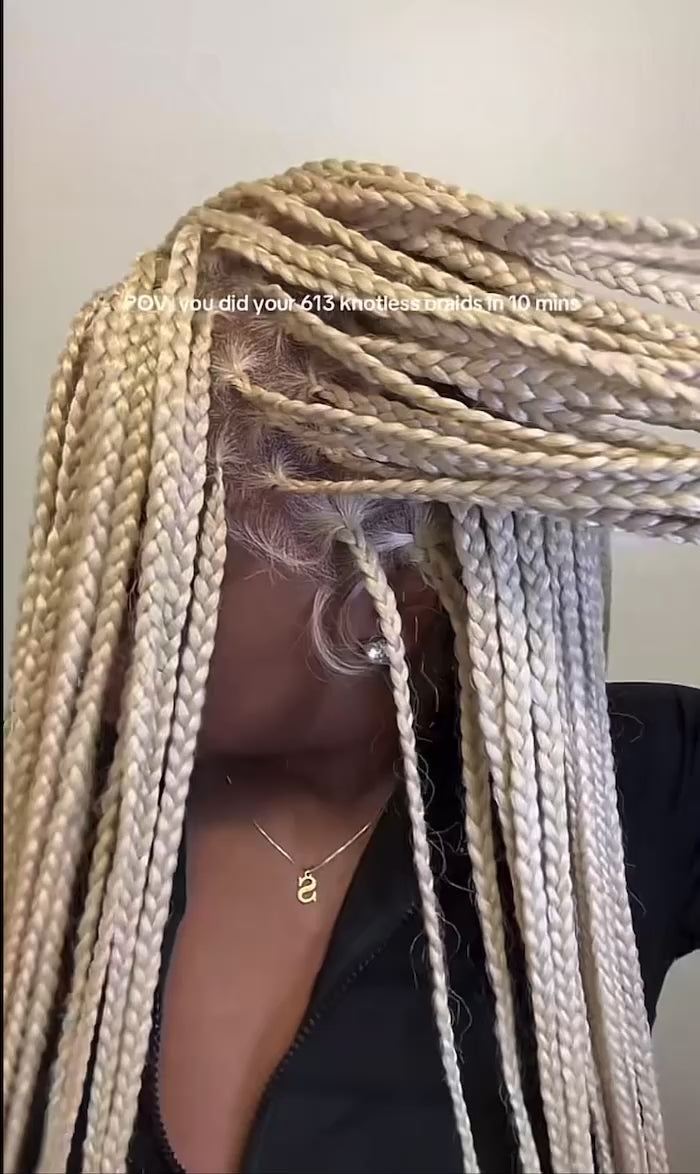 Knotless Braided Wigs 36 inch Blonde Braid Wig
